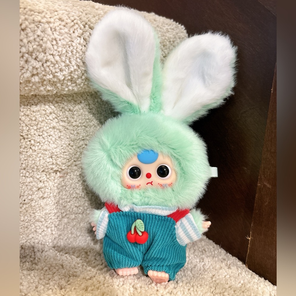 Baby Three Rabbit Macaron Cute Mini Bunny Plush Blind Box- Green